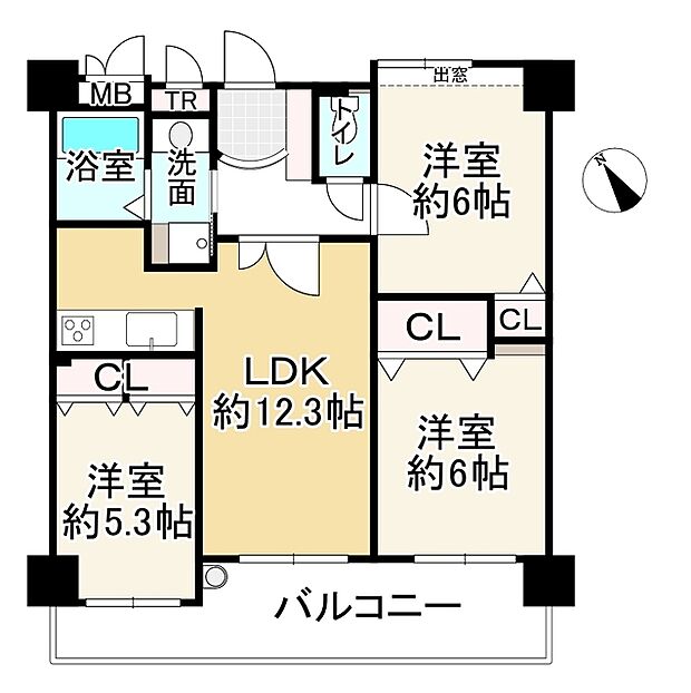 エステムコート新金岡アンネフェ(3LDK) 9階の間取り図