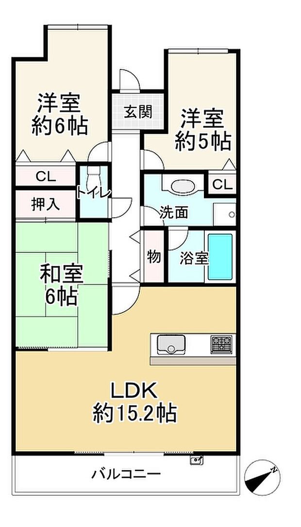 ペルル堺ウイングタワー(3LDK) 10階の間取り図