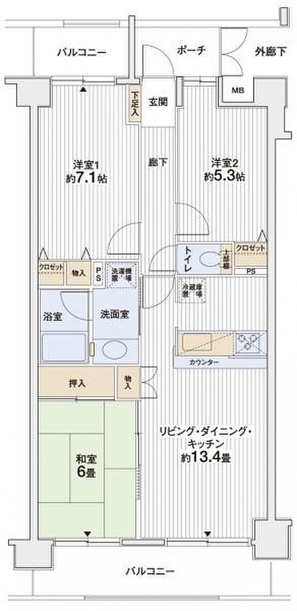 ユアコート所沢壱番館(3LDK) 5階の内観