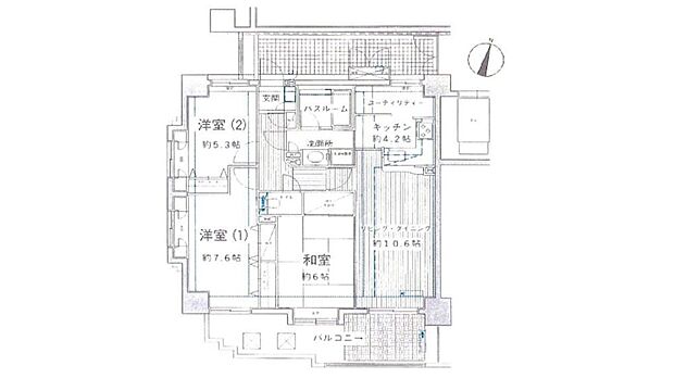 ライオンズガーデン京王南大沢(3LDK) 6階の間取り図