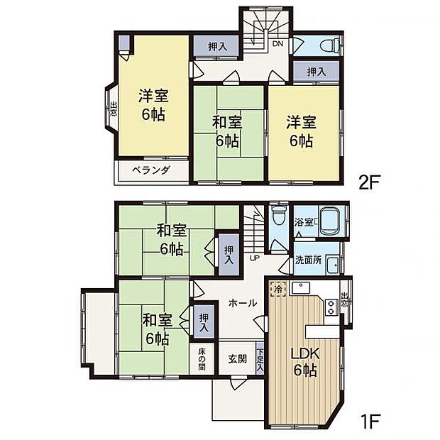 お部屋数が多くて用途が様々で家族様の人数に対応できます。