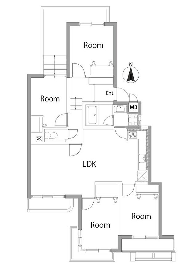 三旺マンション松月(4LDK) 1階の内観