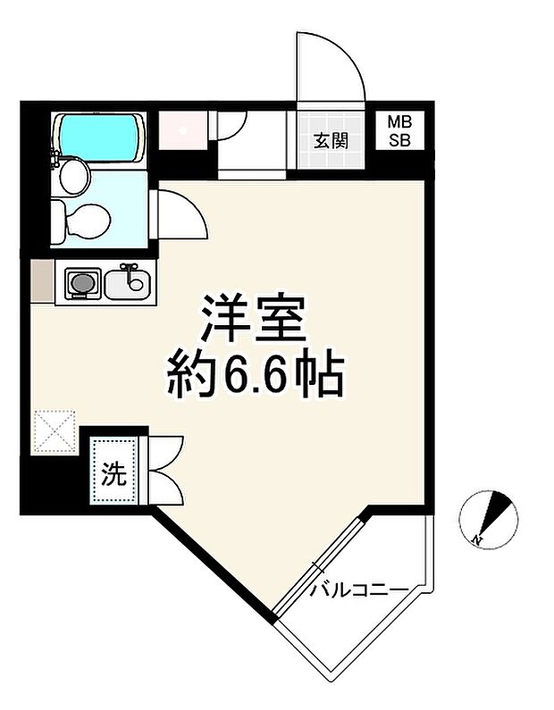 デ・リード田辺駅前(1R) 8階の間取り図