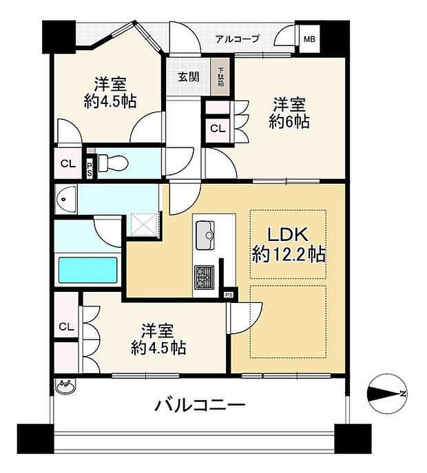 アンビエントフレア美章園の間取り