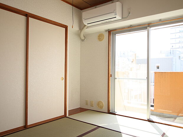 和室６帖の様子 エアコンが1基設置されています