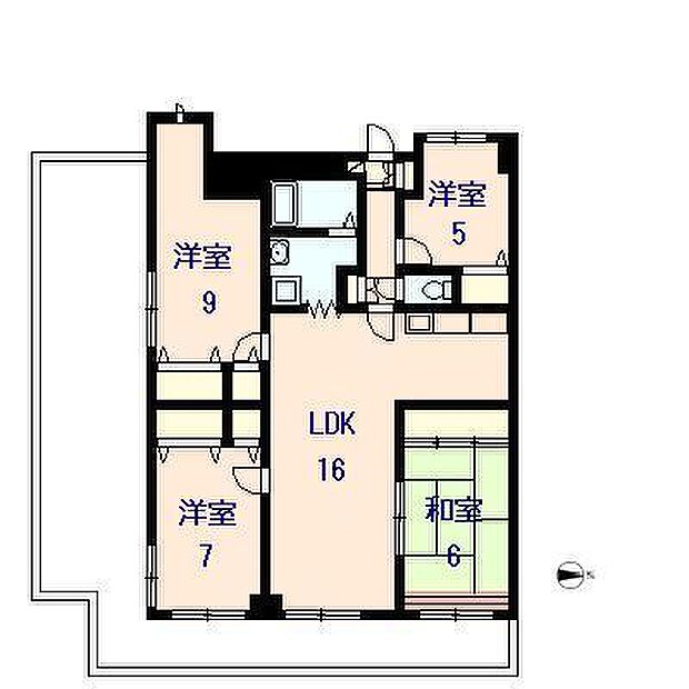 エメラルドマンション芳泉II(4LDK) 4階/406の内観