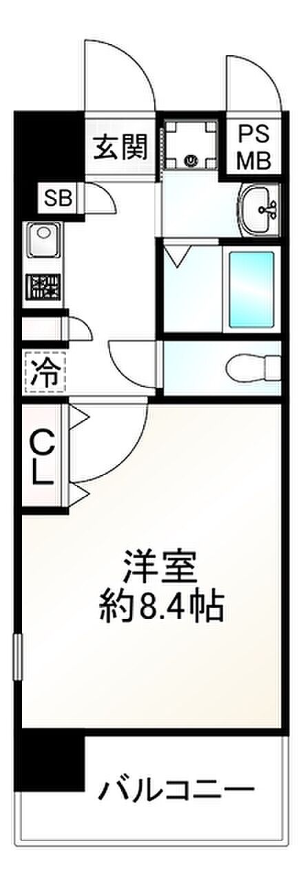 エイペックス京都室町(1K) 6階の間取り図