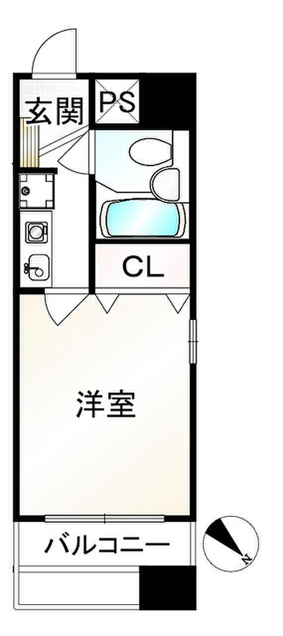 エスリード京都河原町第3(1K) 2階の間取り図