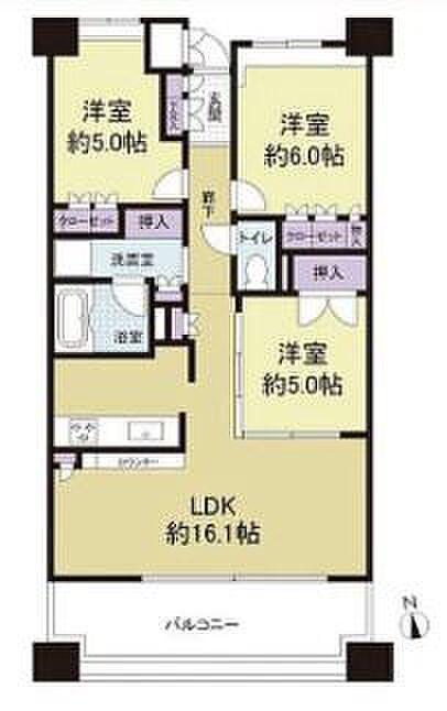 リステージベイサイドコート(3LDK) 3階/304の間取り図