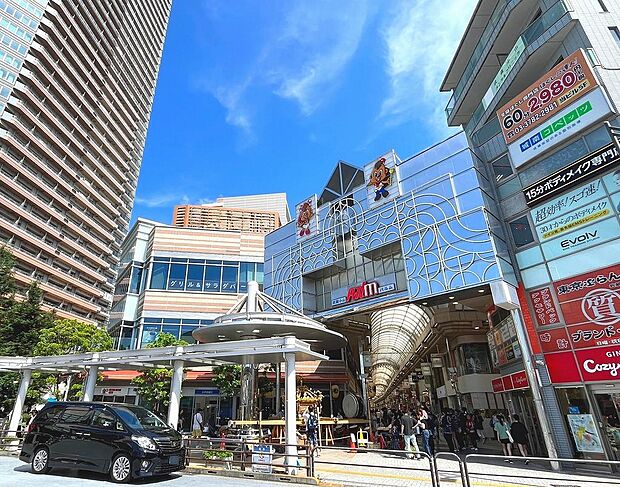 武蔵小山パルム商店街。全長800ｍ、約250店舗の連なる全天候型アーケード商店街です。