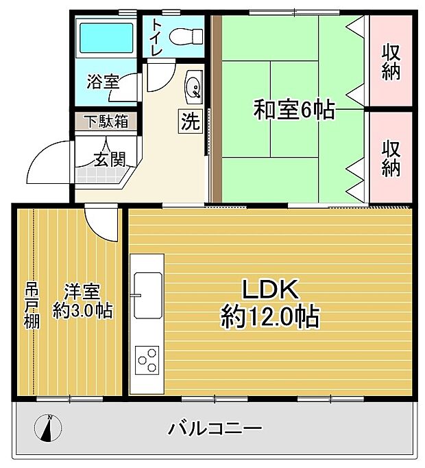 永山団地2LDK(2LDK) 5階の内観