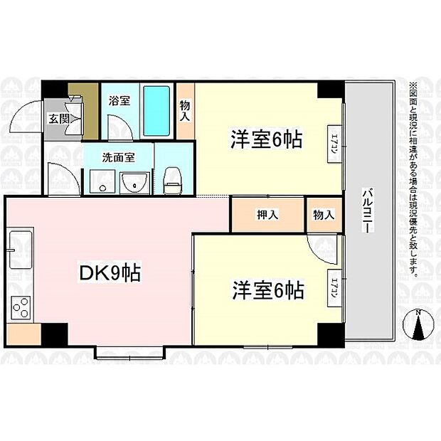 プレジオ御茶山(2DK) 1階の間取り図