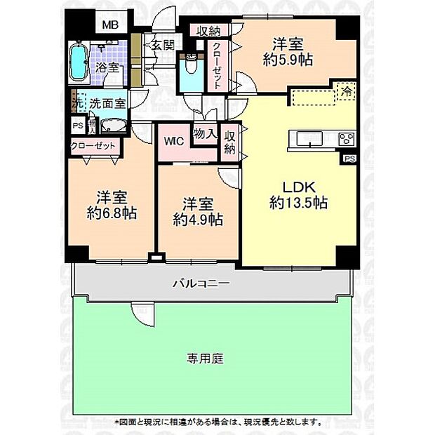 ヴェルビュ田無彩りの街4号棟(3LDK) 1階の内観