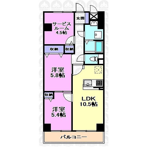 対面キッチン・各室収納付きの2SLDK