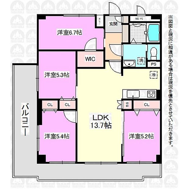 東武みずほ台東口サンライトマンション(4LDK) 9階の間取り図