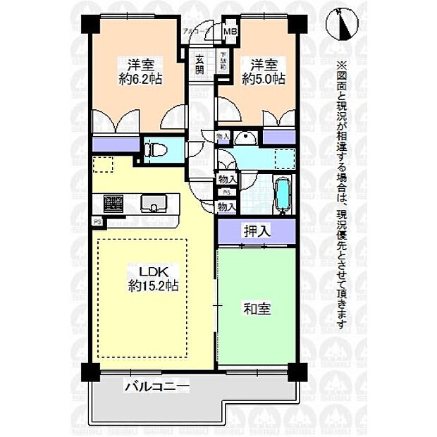 藤和シティコープ一橋学園(3LDK) 2階の間取り図