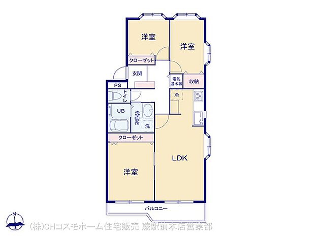 ライオンズマンション西川口第3(3LDK) 5階の間取り図