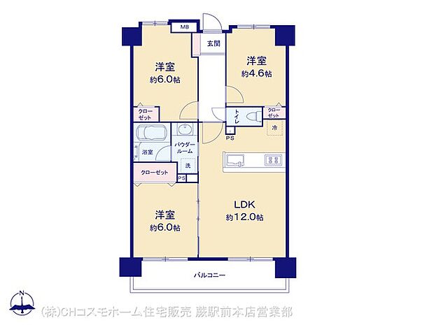 セレナハイム西浦和(3LDK) 2階の間取り図