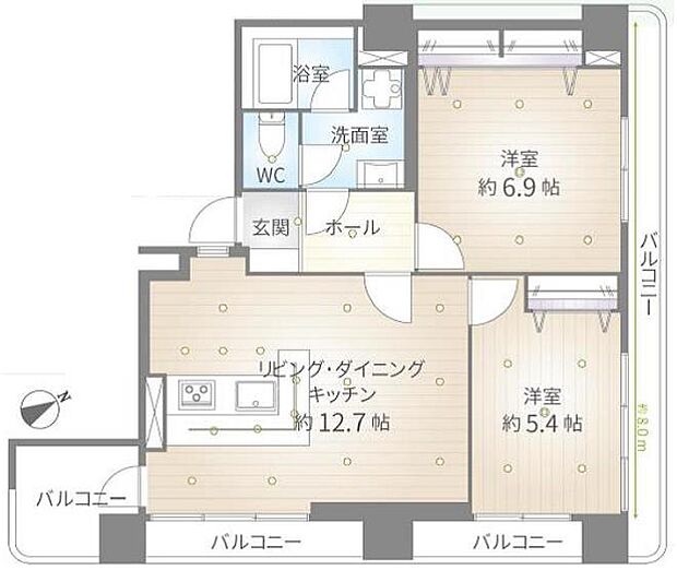 早稲田スカイマンション(2LDK) 4階の内観