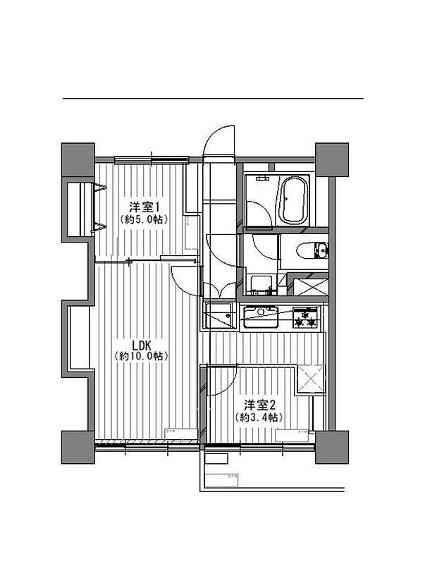 高田馬場住宅(2LDK) 11階の間取り図