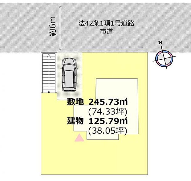 【配置図】約74坪＊広々お庭でバーベキューやDIYも楽しめそう♪