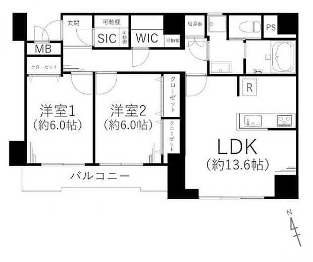 藤和鎌倉台コープ(2LDK) 1階の内観