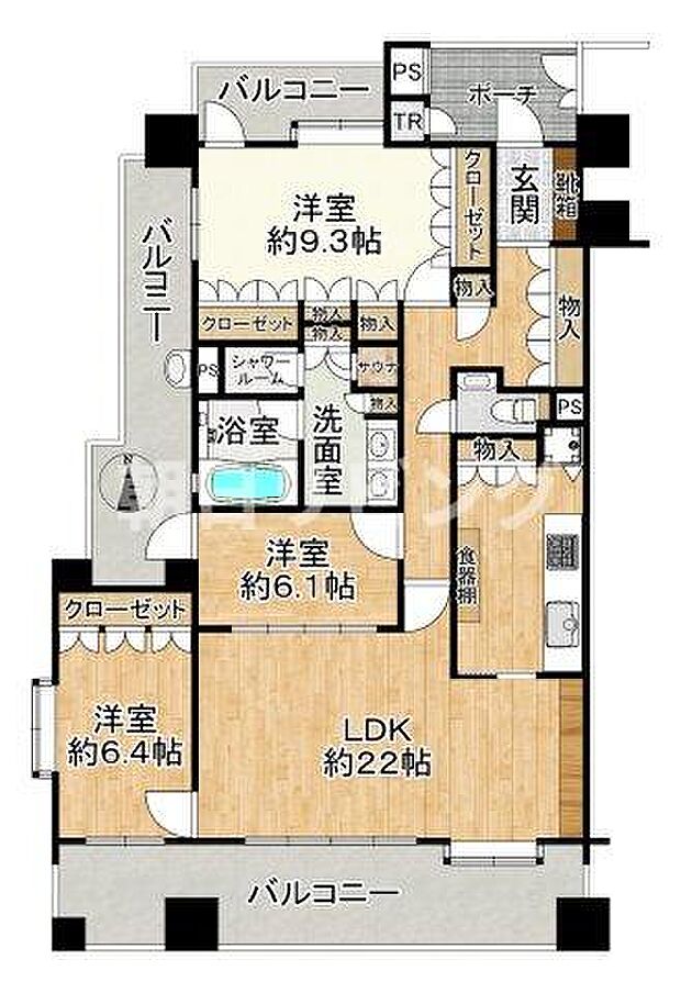 クリオレジダンス湘南辻堂(3LDK) 6階の間取り図