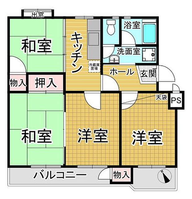湘南西部住宅(3LDK) 3階の間取り図