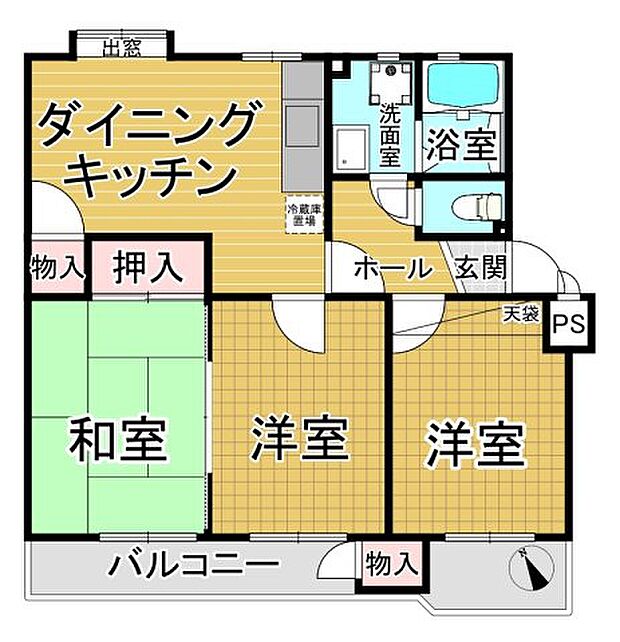 湘南西部住宅(3LDK) 3階の間取り図