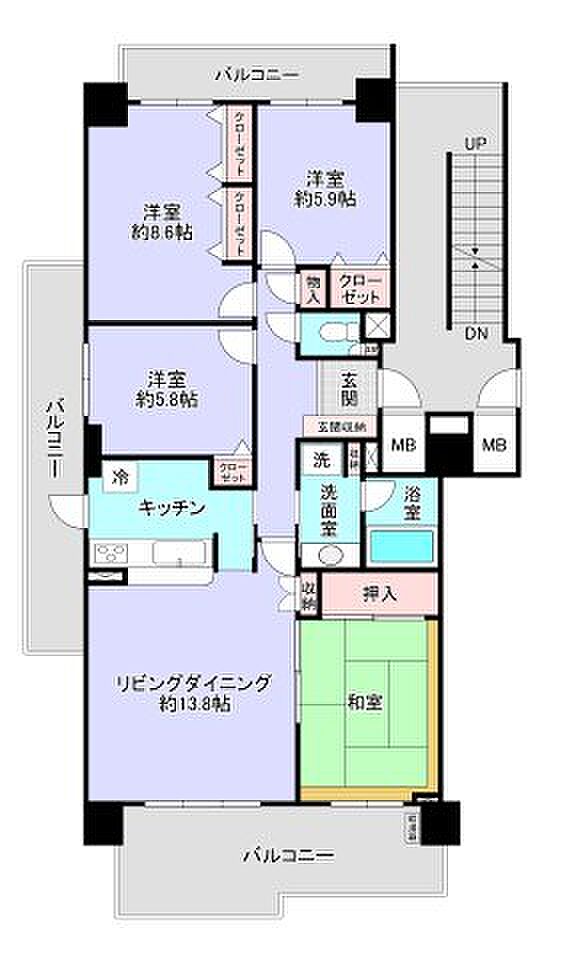 コープシティ桜台(4LDK) 6階の間取り図