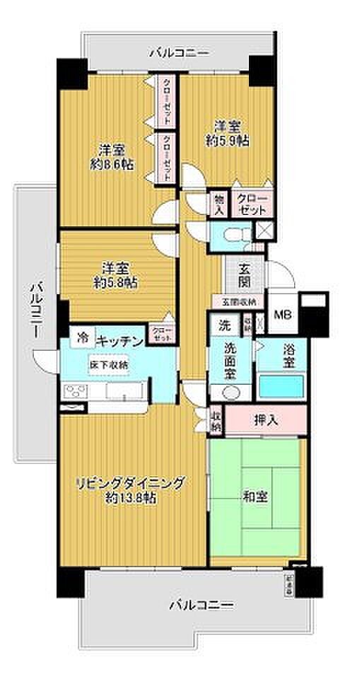 コープシティ桜台(4LDK) 1階の間取り図