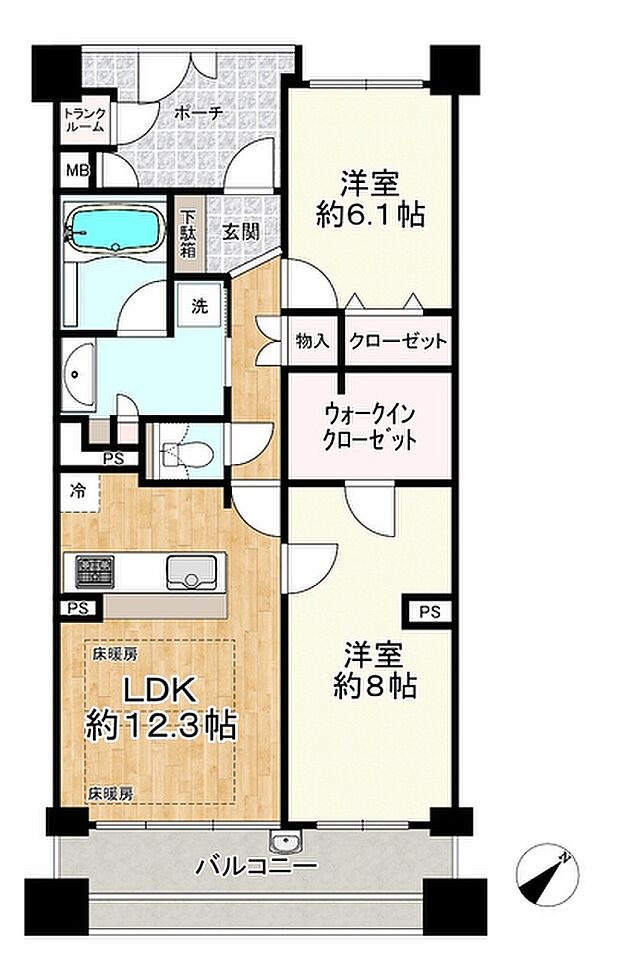 キングマンション大阪ベイ(2LDK) 9階の内観
