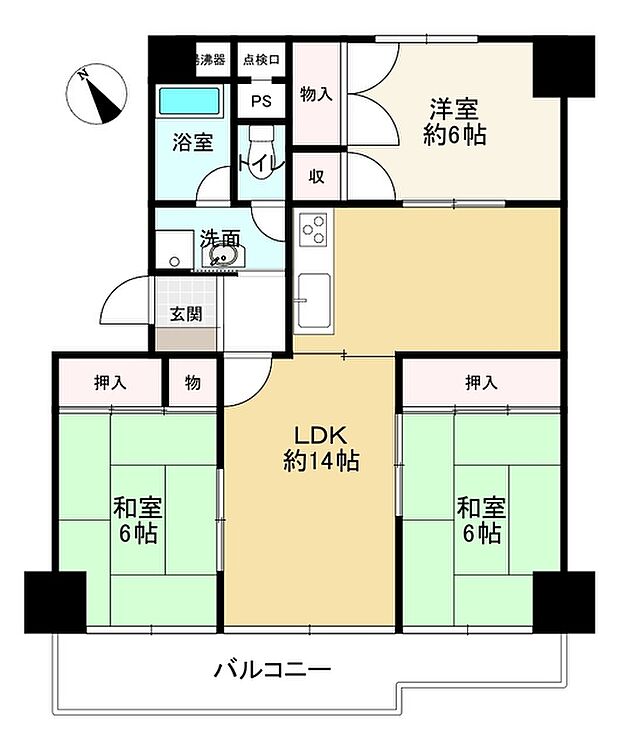 藤和しらさぎハイタウンＡ棟(3LDK) 5階の間取り図