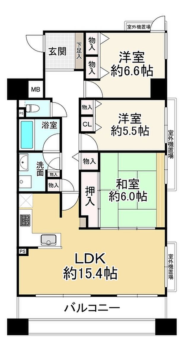 ロイヤルメドゥ東心斎橋(3LDK) 9階の間取り図