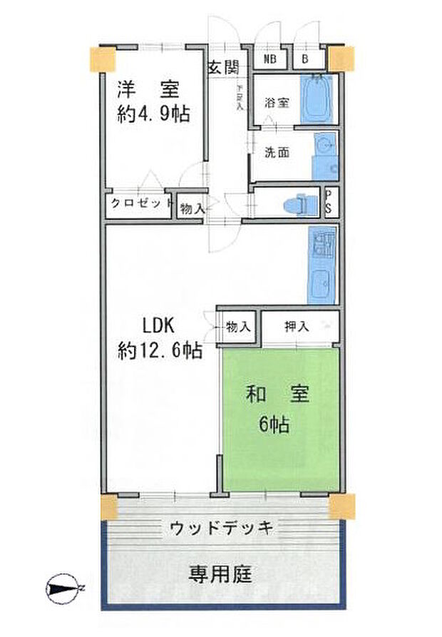 中津パークマンション(2LDK) 1階の内観