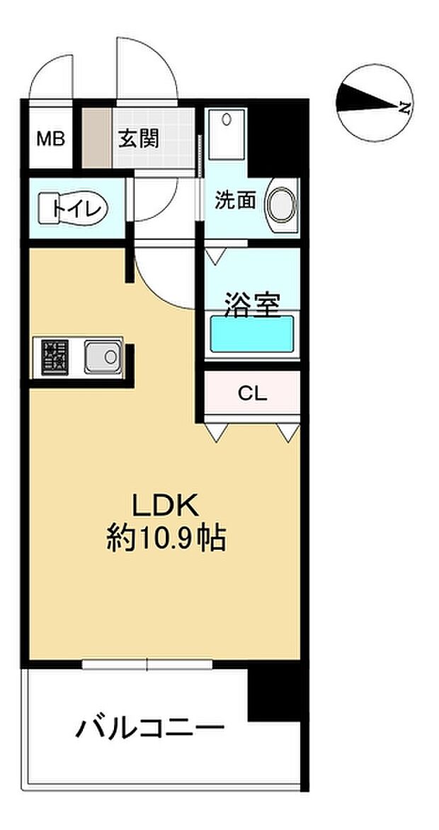 プロシード大阪西バロンドール(1K) 4階の間取り図