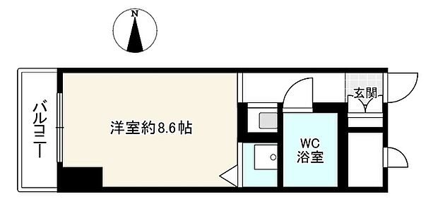 ライオンズマンション野田(1K) 2階の間取り図