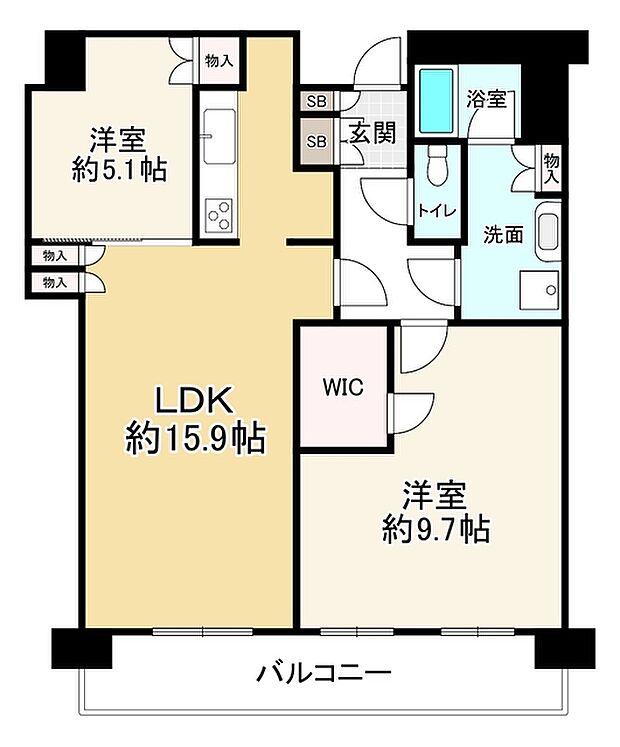 ザ・パークハウス中之島タワー(2LDK) 41階の間取り図
