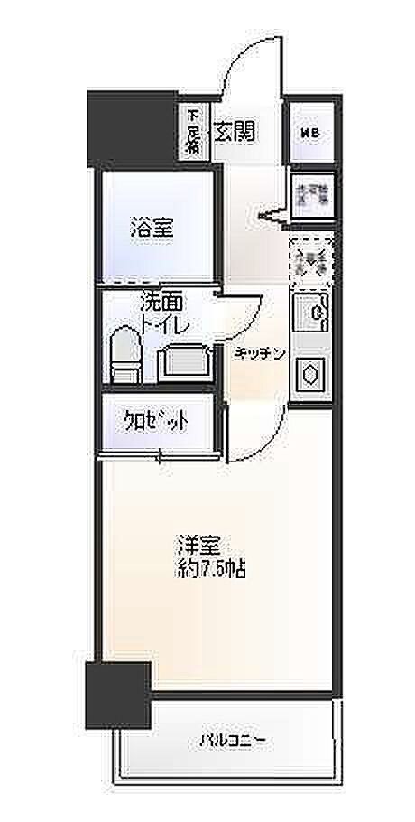 ラナップスクエア新大阪(1K) 8階の間取り図