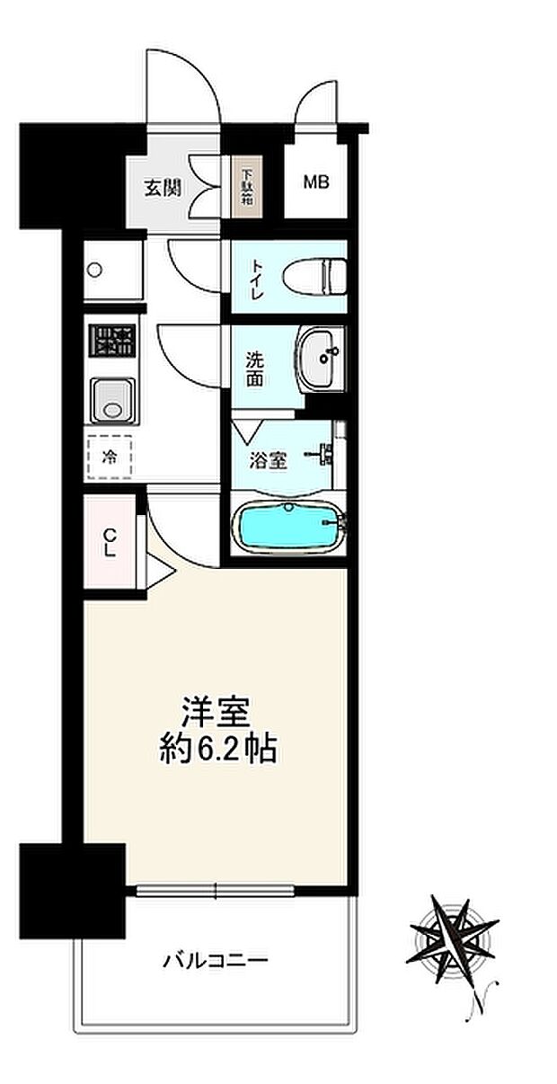 アドバンス大阪セレーノ(1K) 15階の間取り図