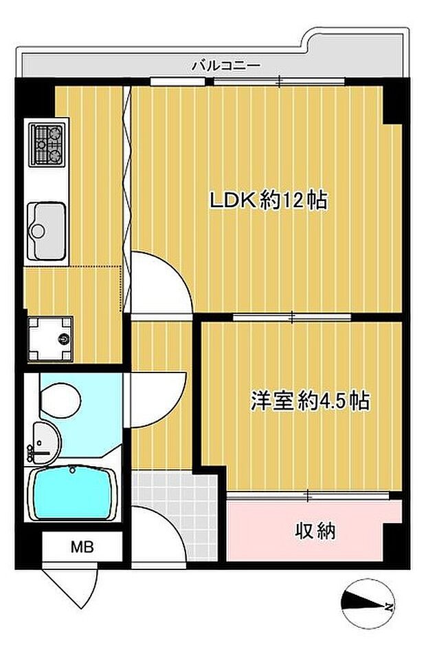 プラザ新大阪(1LDK) 11階の間取り図
