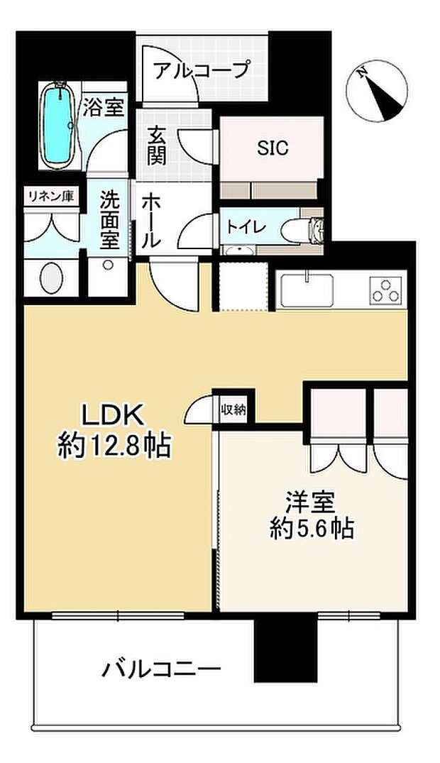 ザ・パークハウス中之島タワー(1LDK) 7階の間取り図