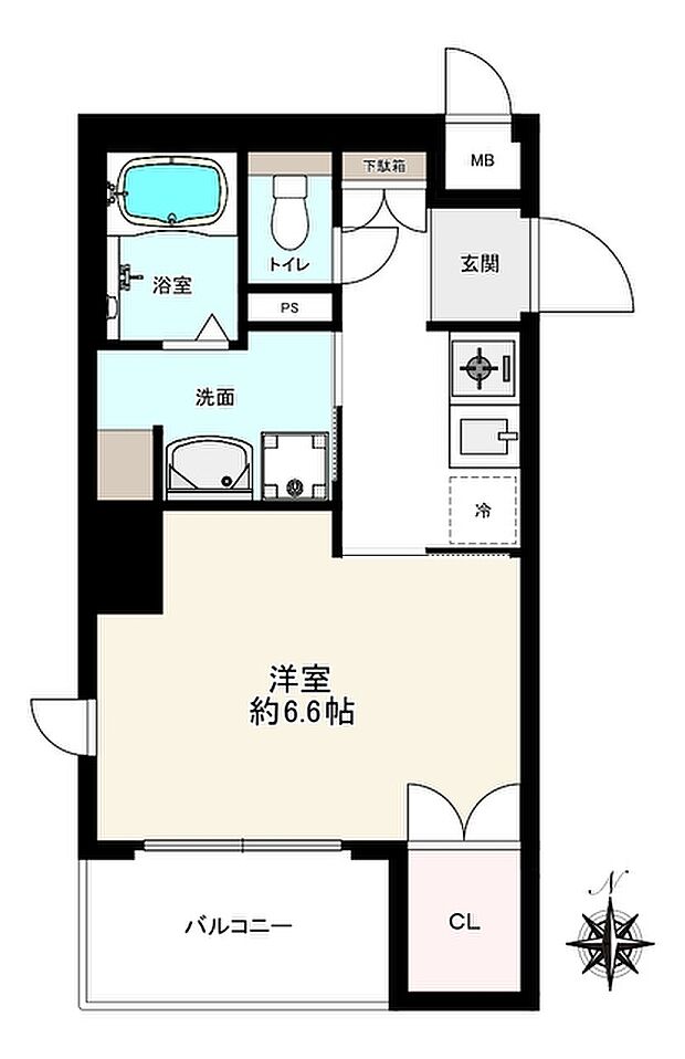 エイペックス京町堀(1K) 3階の間取り図