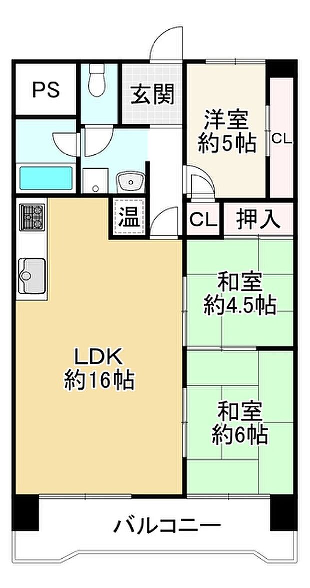 プライムハイツ新大阪(3LDK) 13階の間取り図