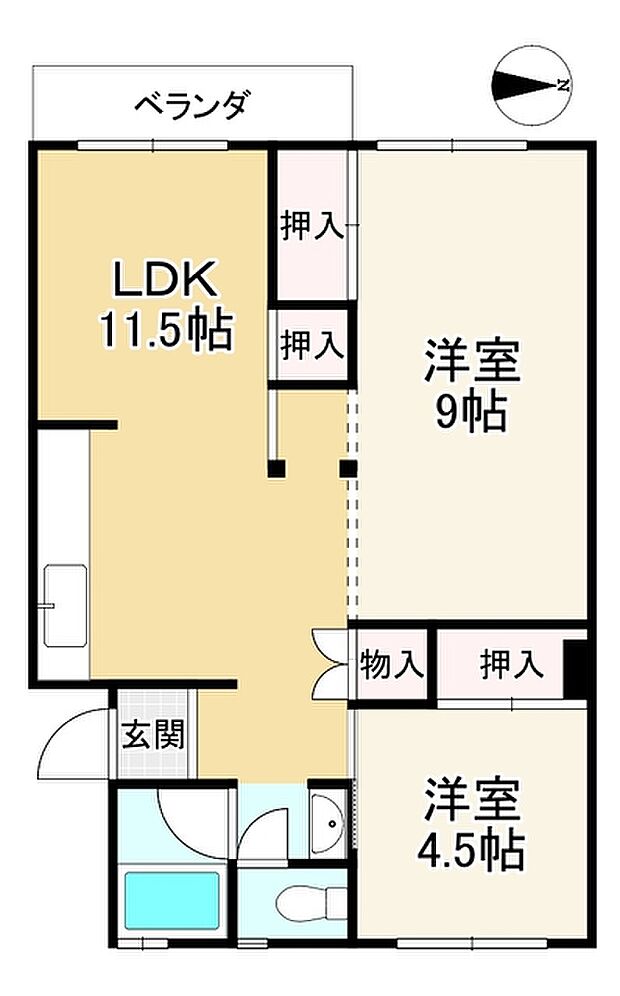 下板橋住宅Ｅ棟(2LDK) 2階の内観
