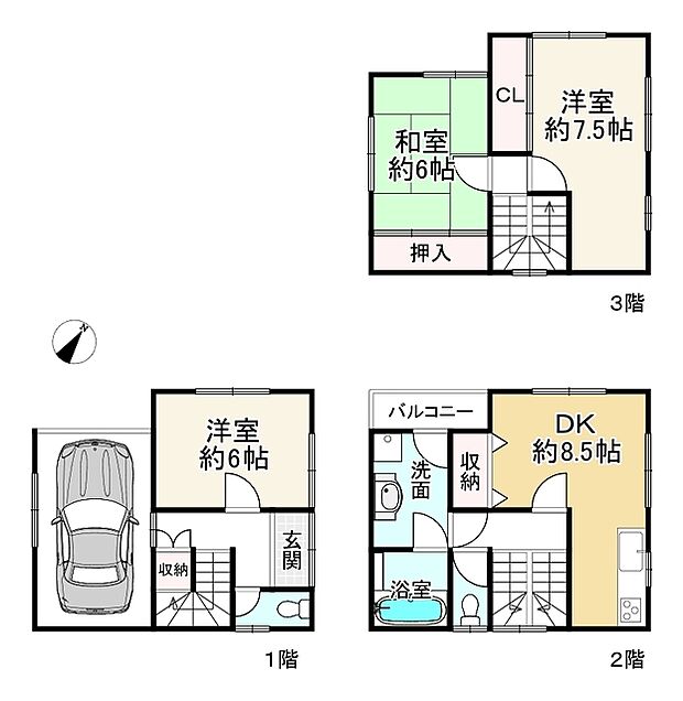 長岡京市一文橋2丁目(3DK)の内観