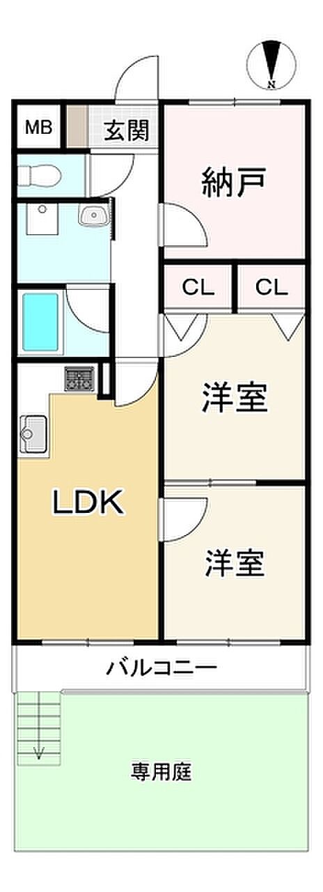 アンビル竹田(2SLDK) 1階の間取り図