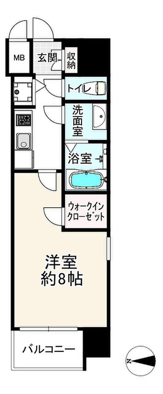 プロヴィスタ京橋ノースゲート(1K) 7階の間取り図