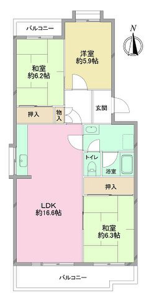 金沢シーサイドタウン並木2丁目第6住宅(3LDK) 3階の内観