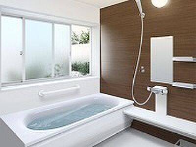 【お風呂施工例】浴室暖房乾燥機、カラリ床等を標準装備して、使い勝手の良いお風呂空間を提供しています。